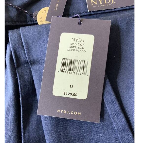 NYDJ Sheri Slim Deep Peaco Pants Womens Plus Size 18 Lift Tuck Support Trousers - Picture 10 of 12